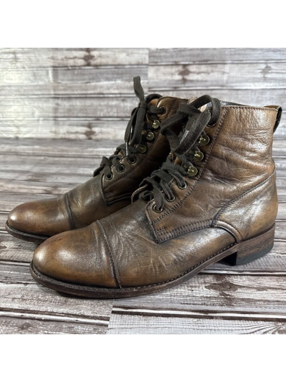 Sendra  leather 9049 Laceup ankle Boots Size 10 Color Brown Mspr $499 Made Spain